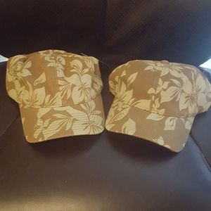 Lot of 8 Floral Flexfit L-XL Green Drab Ball Caps